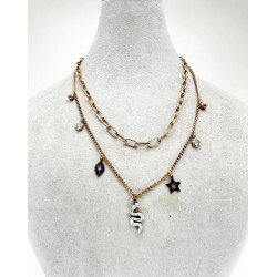 Rose İkili Yılan Detaylı Kolye